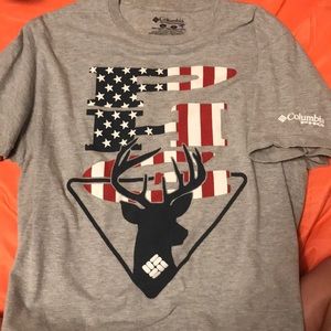a columbia t-shirt
